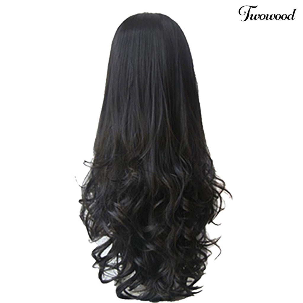 Twowood Fashion Wanita Seksi Bergaya Keriting Bergelombang Setengah Kepala Rambut Band Rambut Ekstensi Wig