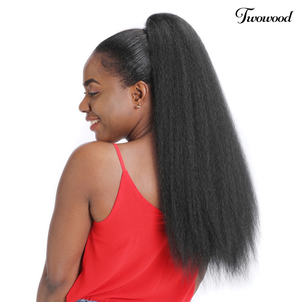 Twowood Wanita Berbulu Sintetis Ponytail Afrika Wig Serut Rambut Ekstensi Sopak