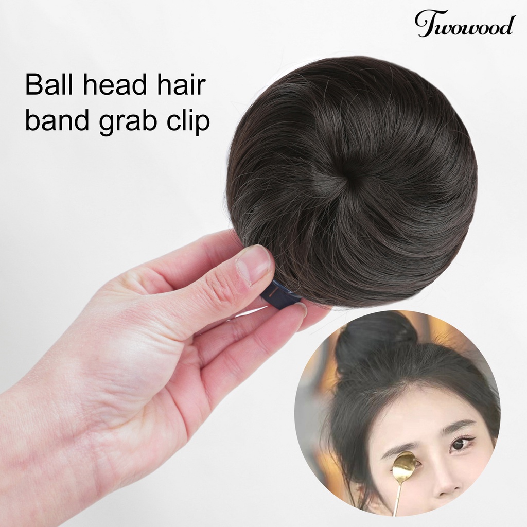 Twowood Chignon Wig Realistis Berbulu Natural Look Clutch Design Membuat Lebih Tebal Lembut Sentuhan Rambut Sintetis Sanggul Klip Wanita Wig Girl Supply