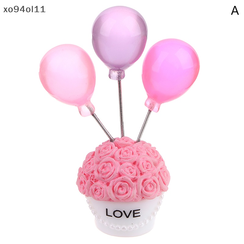 Xo 1Pc Resin Balon Meja Ornamen Mobil Rumah Boneka Miniatur Warna Rose Balloon Valene's Day Decor Dekorasi Dashboard Mobil OL