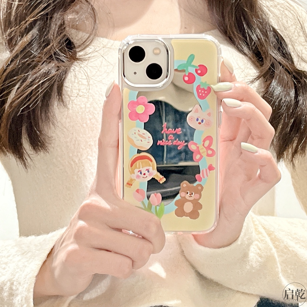 Cocok Untuk Iphone14 Pro Max iPhone Phone Case Permukaan Cermin Kamera Perlindungan Shockproof Kuat Kompatibel Dengan Iphone13 13pro 13prm iPhone 11 7Plus 8Plus Xr XS 12 Pro Max Phone Case