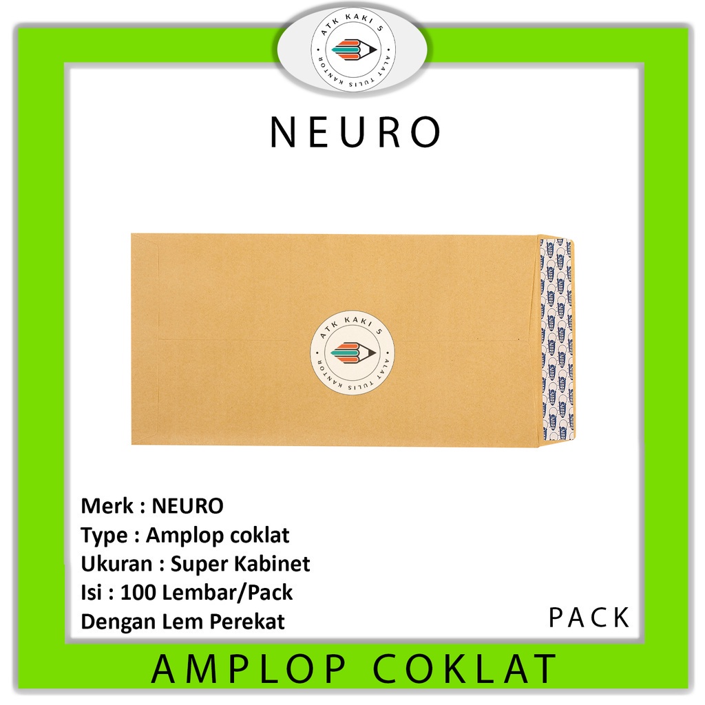

NEURO - Amplop Coklat Polos Ukuran Super Cabinet Seal - Pack