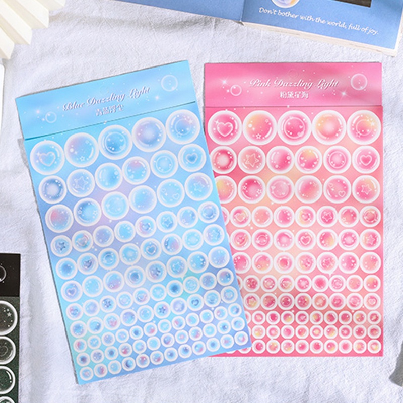 Dream Bubble Series Girl Photo Card Deco DIY Stiker Bulat Dot Lembaran Besar