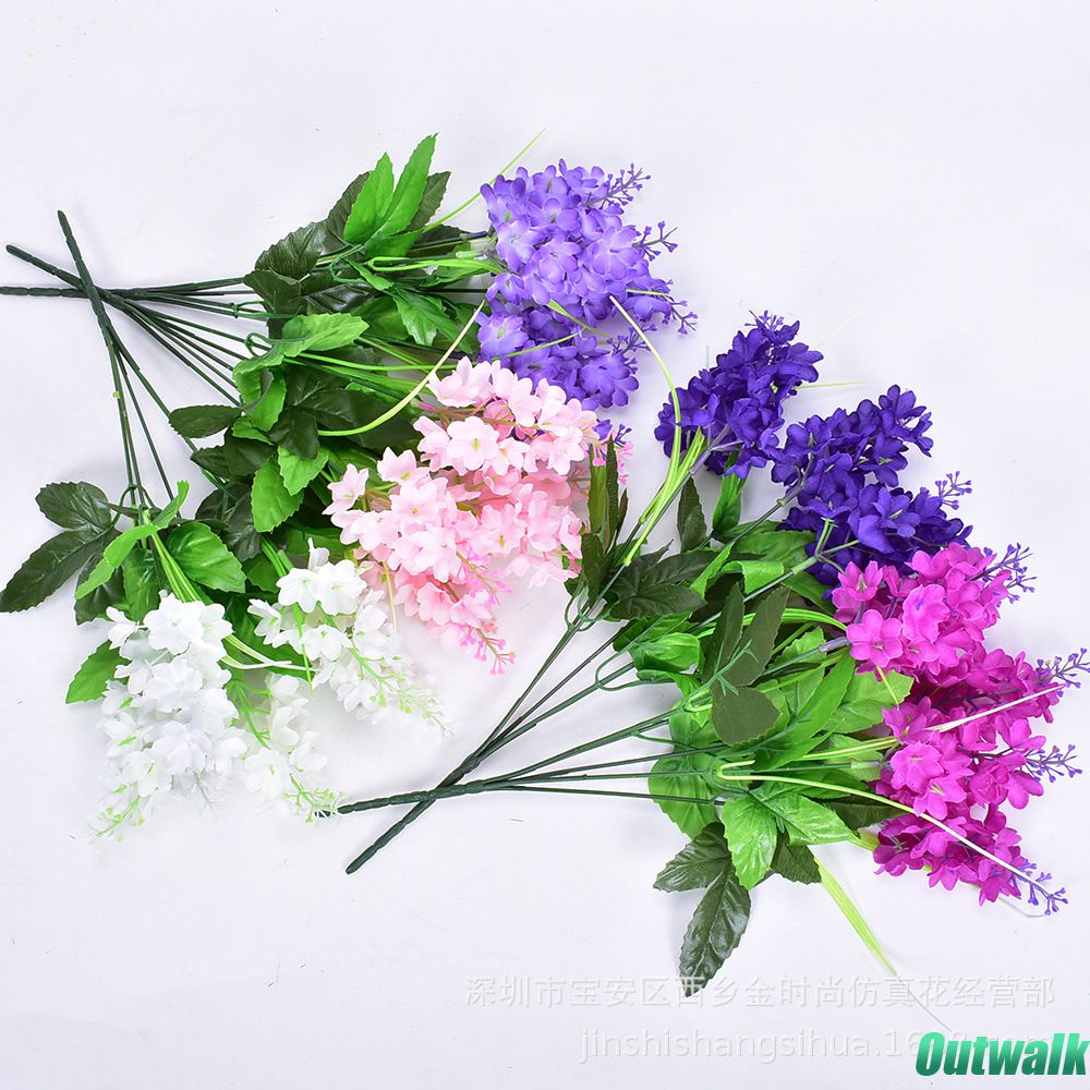 Wi1 Buah/5 Kepala Simulasi Bunga Hyacinth Buatan Bunga Wisteria Dekorasi Rumah Luar Ruangan Buket Palsu Meja Pernikahan Ornamen Hyacinth Palsu