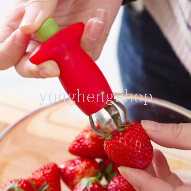 Kreatif Strawberry Huller Corer Buah Daun Tomat Tangkai Alat Cabut Strawberry Pit Remover Dapur Gadget