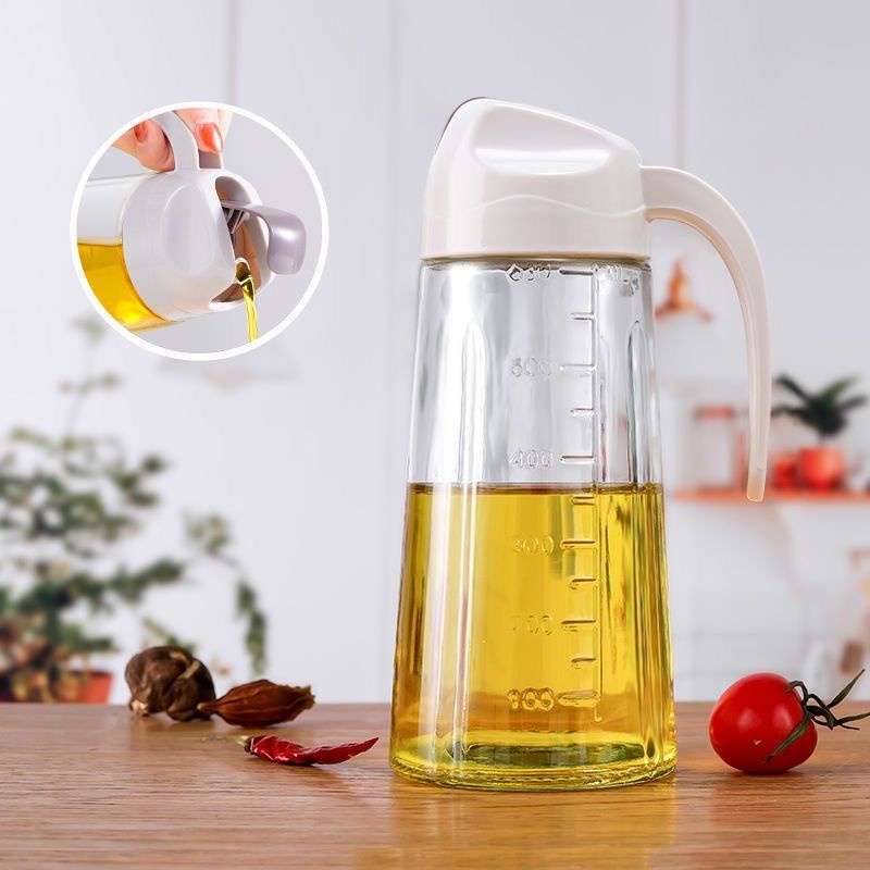 GOS -C307- AUTOMATIC No Drip Oil Bottle 630ml Botol Minyak GORENG KACA Anti Netes tumpah otomatis BOTOL MINYAK GORENG BAHAN KACA TEBAL / Botol Minyak Kecap Cuka Saus Multifungsi serbaguna