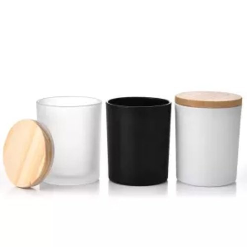 Big Sale Terlaris Frosted Glass Jar / Gelas Doff Lilin Aromaterapi Tebal - Hitam