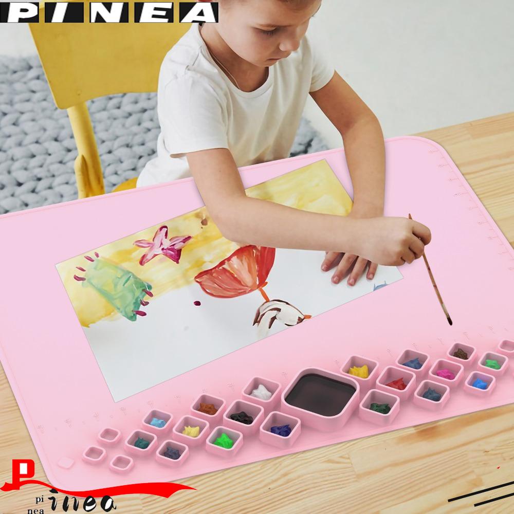 Pineapple Silicone Painting Mat Art Alas Pembuat Tahan Lama Matras Artis Blending Tinta Dengan Cangkir Air Dan Tempat Cat