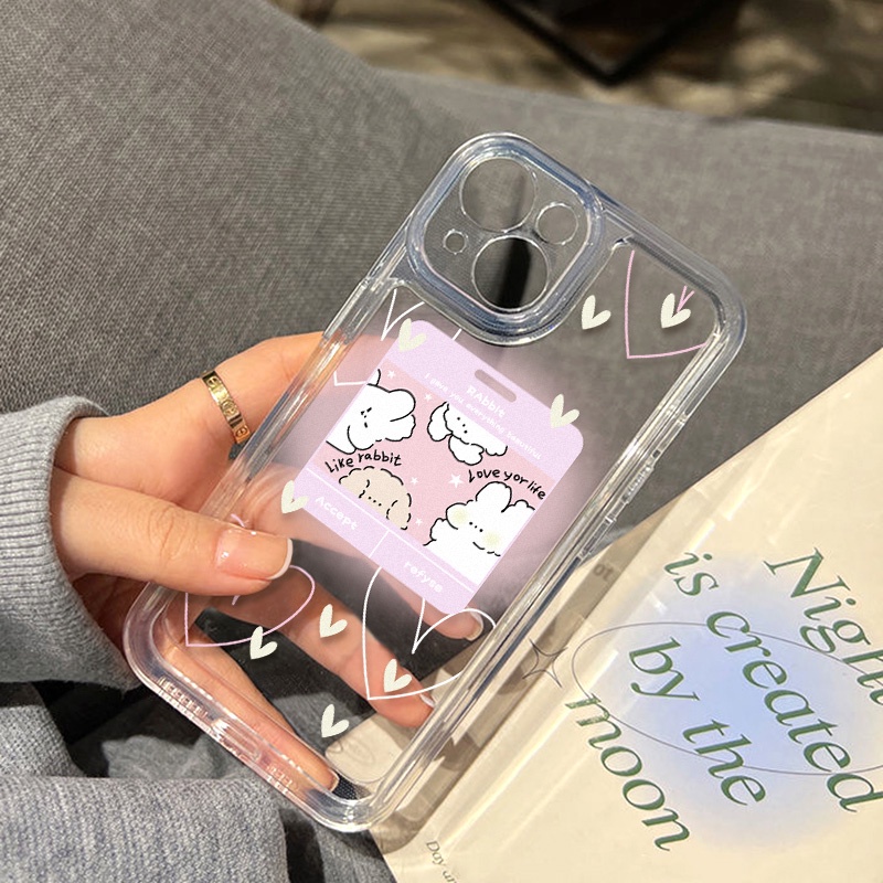 Case Kelinci Kartun Untuk Redmi Note10 11 11E 11S 12 8 8T 9 9S 10 Xiaomi 11T 12T 13Pro 13 Mi 10 10 Pro 10T Lite 10T 11 12 Poco F3 F4 M3 X3 X4 X5 Pro Akrilik Space Cover Belakang TPU