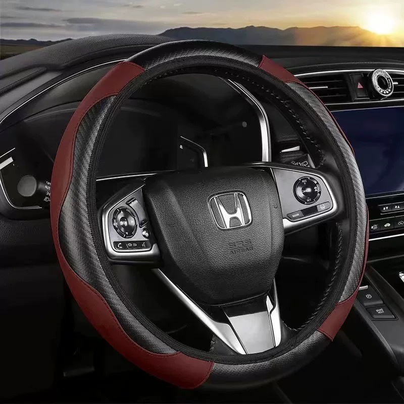 Cocok Untuk Melindungi Setir Mobil Sarung Kulit Dengan Berlian Imitasi fashionable car steering wheel leather cover