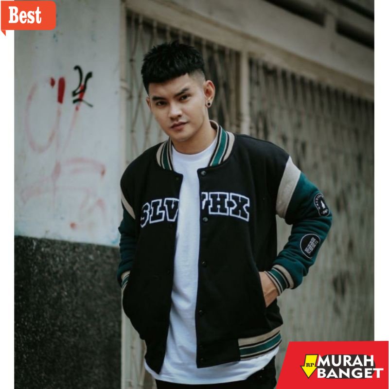 Jaket kulit pria terbaru- Jaket Pria-Jaket Baseball-Varsity Unisex Original Salvio Hexia-Jaket vinta