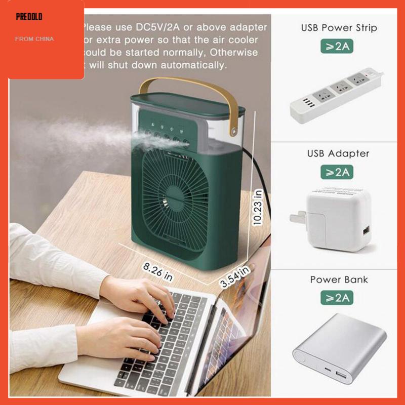 [Predolo] Misting Cooling Fan Silent 3speed Kipas USB Untuk Mobilkantor Indoor