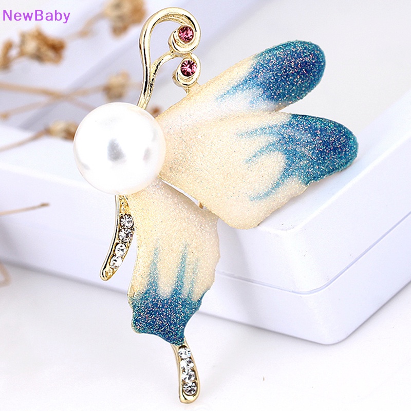 Newbaby Wanita Lucu Kristal Berlian Imitasi Kupu-Kupu Hewan Buket Bros Pin Pesona Perhiasan ID