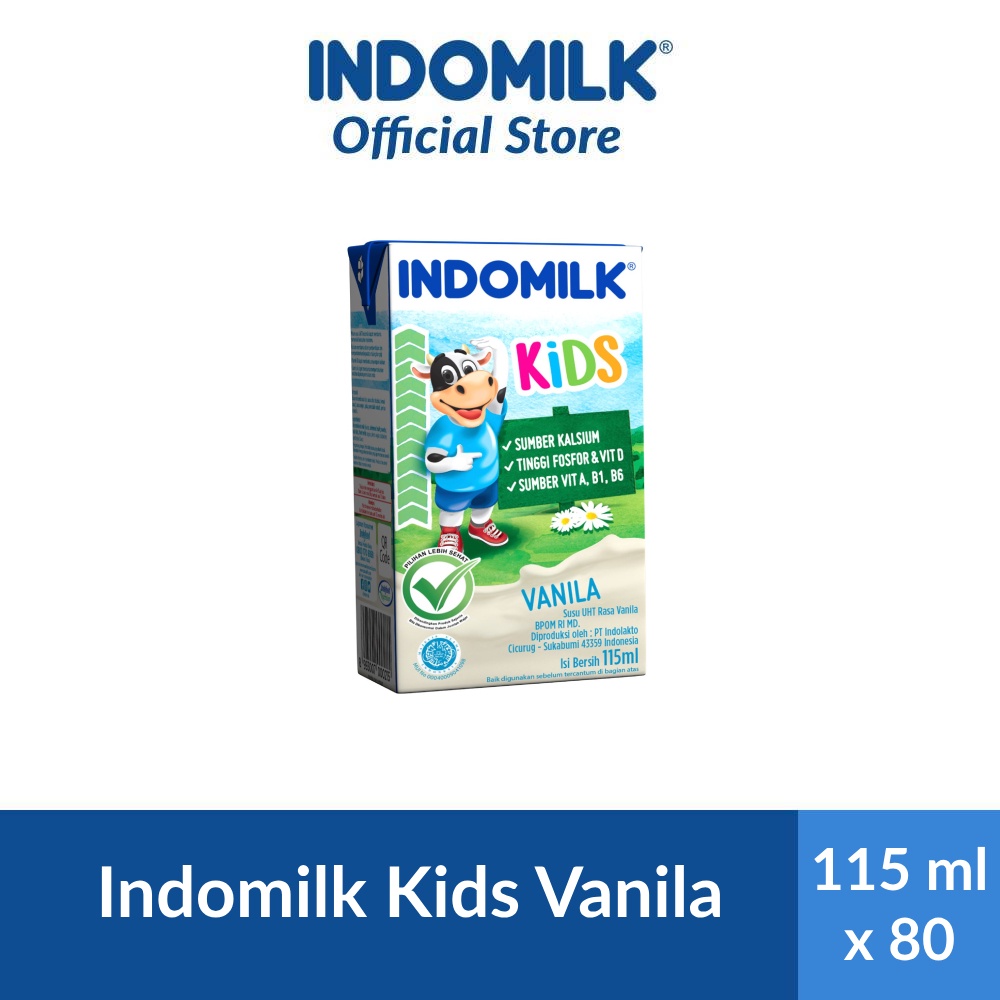 

Indomilk Susu UHT Kids Vanila 115 ml x 80 [2 Karton]