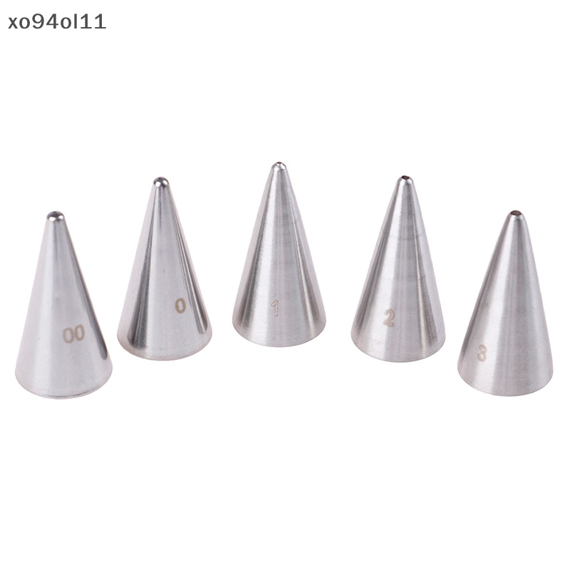 Xo 5Pcs Bulat Lubang Halus Icing Piping Nozzle Cream Tips Decorag Pastry Tools OL