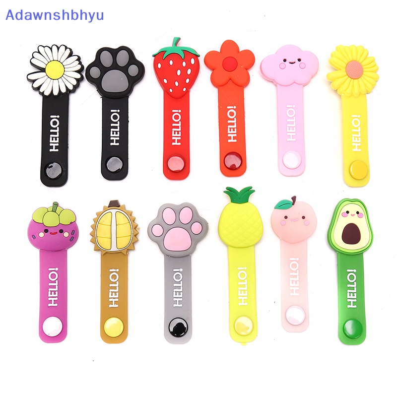 Adhyu Cute Fruit Flower Cable Winder Kabel Organizer Winder Penanda Pelindung Kawat Hold ID