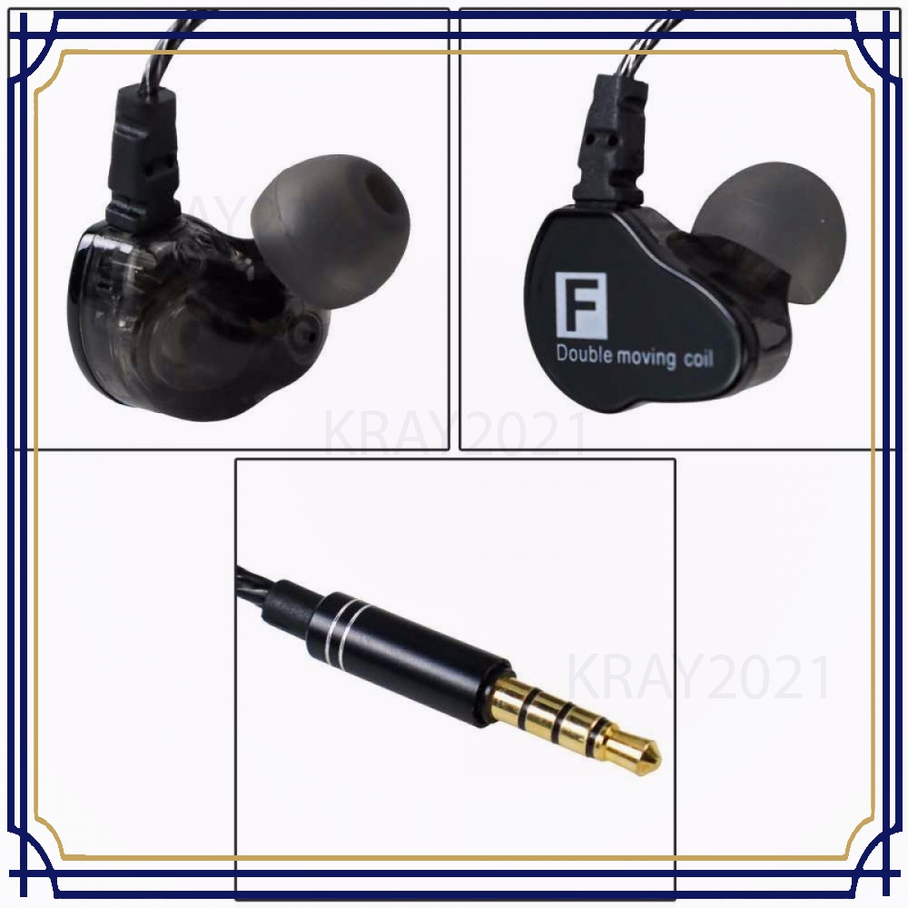 Dual Driver Earphone HiFi Dengan Mic - EP659