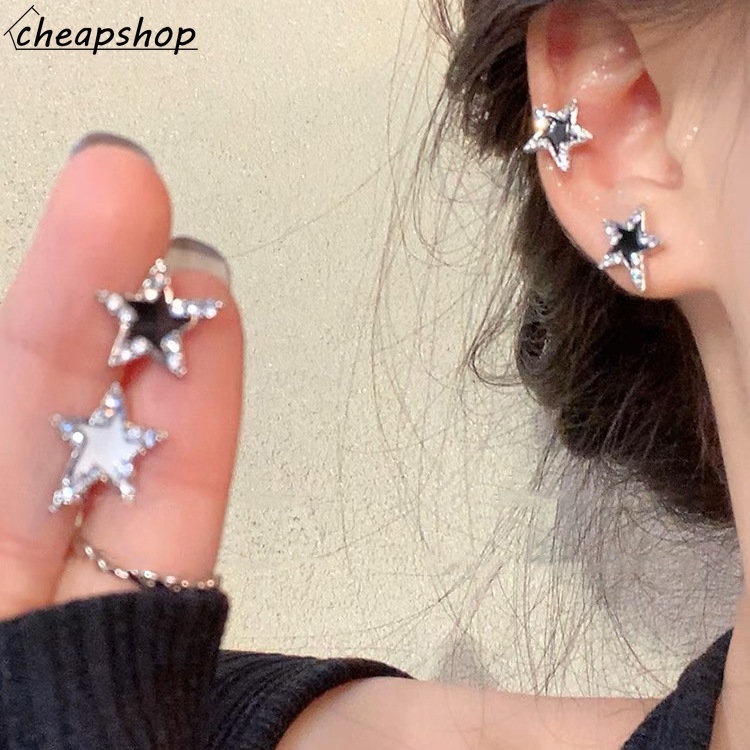 Ifyou Anting Bintang Kristal Fashion Perak Stud Earring Untuk Wanita Aksesoris Perhiasan