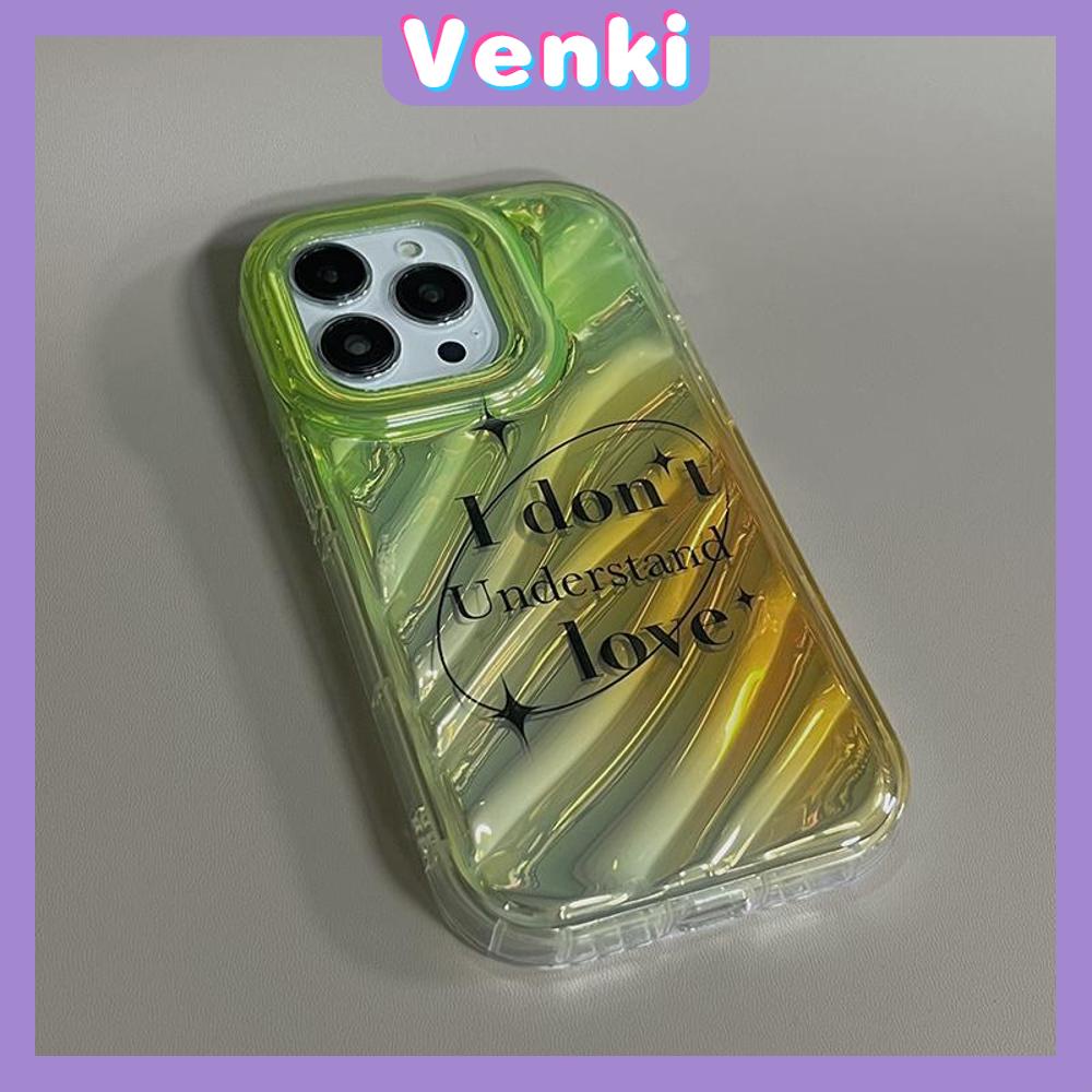 Venki - Untuk Iphone11 iPhone Case Laser Reflektif Transparan Casing Ponsel TPU Lembut Shockproof Airbag Phone Case Bintang Inggris Sederhana Kompatibel Dengan Iphone14 13 Pro Max 12 Pro Max