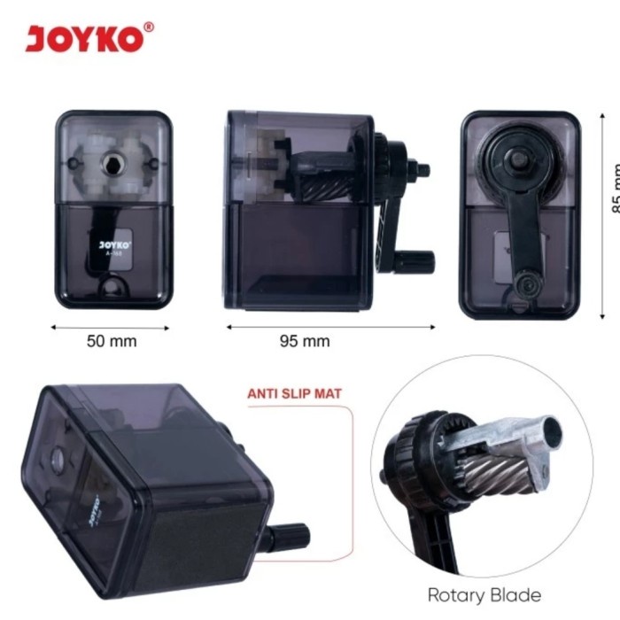 JOYKO Sharpener Rautan Pensil A-168 - Serutan Putar JOYKO A168 Anti Slip