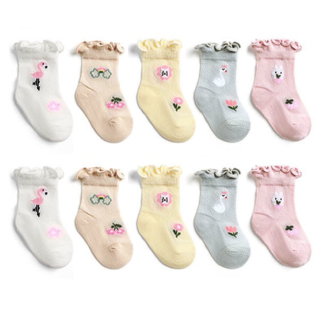 MurmerOfficial Kaos Kaki Anak Bayi Balita Bunga Sock Anti Slip Unisex 0 3 tahun KK082