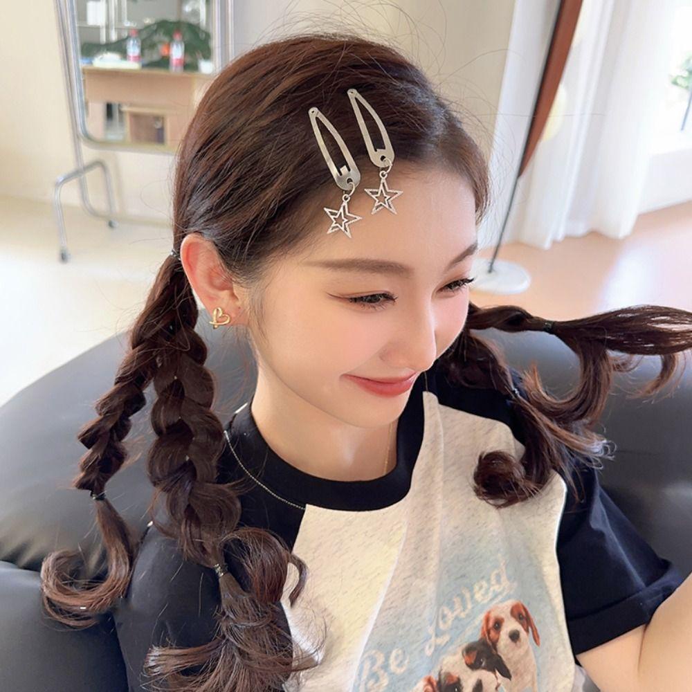 Needway Pin Rambut Bintang Lucu Hiasan Kepala Pentagram Bintang Berujung Lima Silver Gaya Korea Untuk Wanita Untuk Wanita