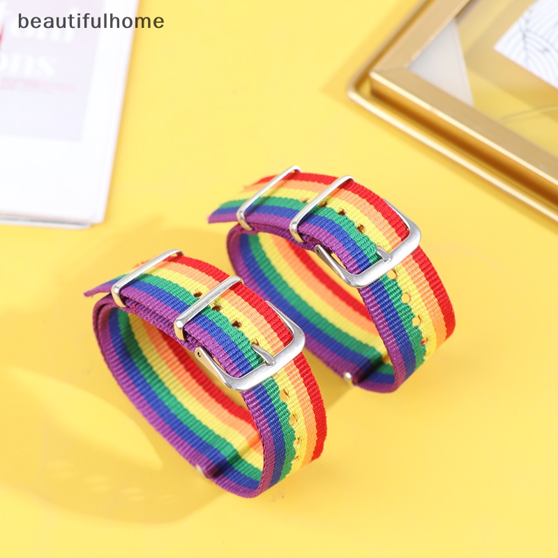 {beautifulhome} 2pcs Rain Lesbians Gays Bisexuals Transgender Anyaman Pasangan Hujan Gelang.