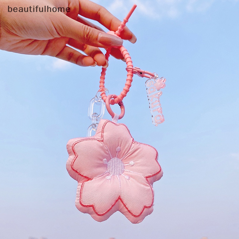 {beautifulhome} Fashion Sakura Bunga Liontin Lanyard Gantungan Kunci Keyring Bag Gantung Hiasan Tali Aksesoris Hadiah.