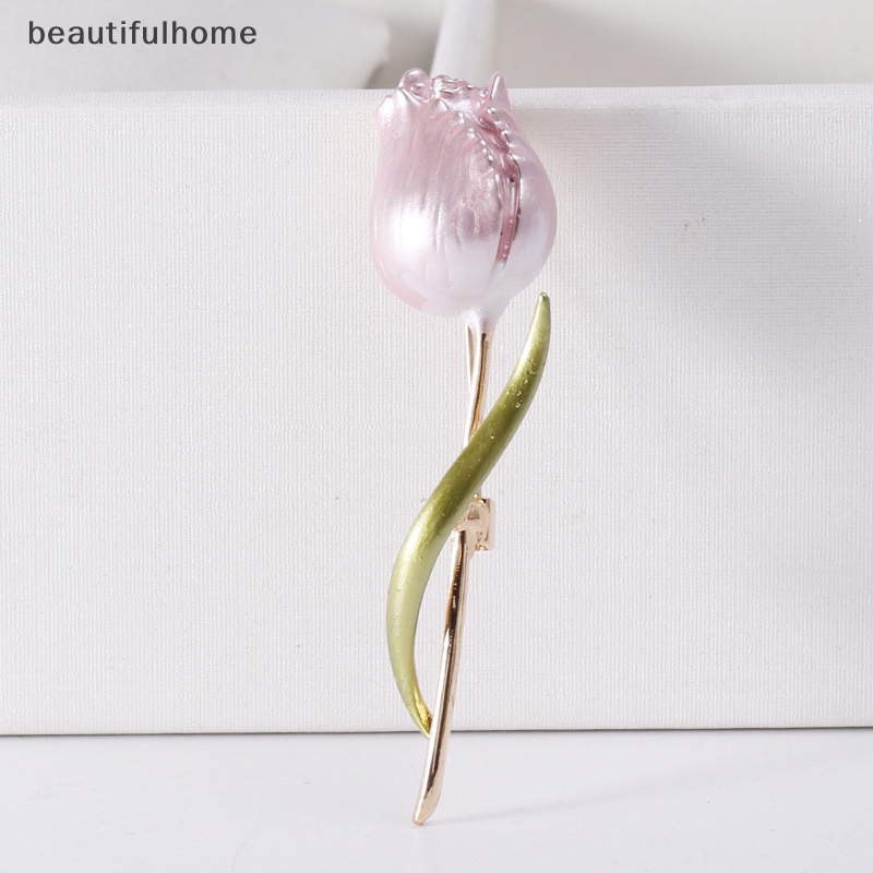 {beautifulhome} Bros Tulip Enamel Baru Untuk Wanita Bunga Pernikahan Pesta Kantor Bros Pin Hadiah.