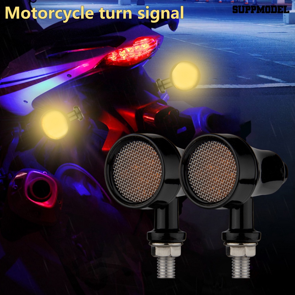 [SM]1 Pasang Sein Motor Universal Kecerahan Tinggi Tahan Air DC 12V Motor LED Amber Indikator Lampu Suku Cadang Motor