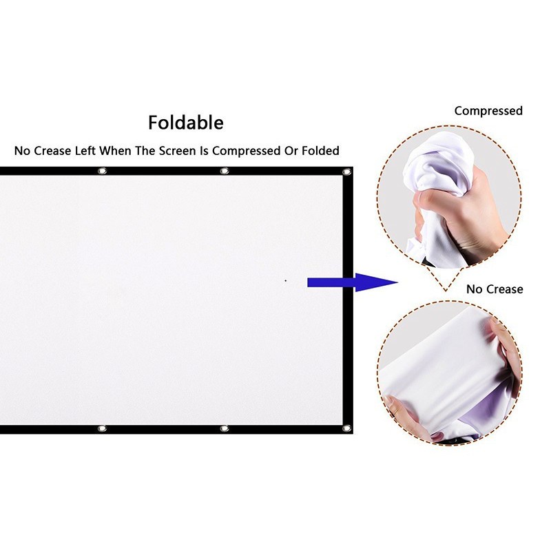 64 ROCKWARE 100-Inch Polyester Fabric Portable Foldable Projector Screen