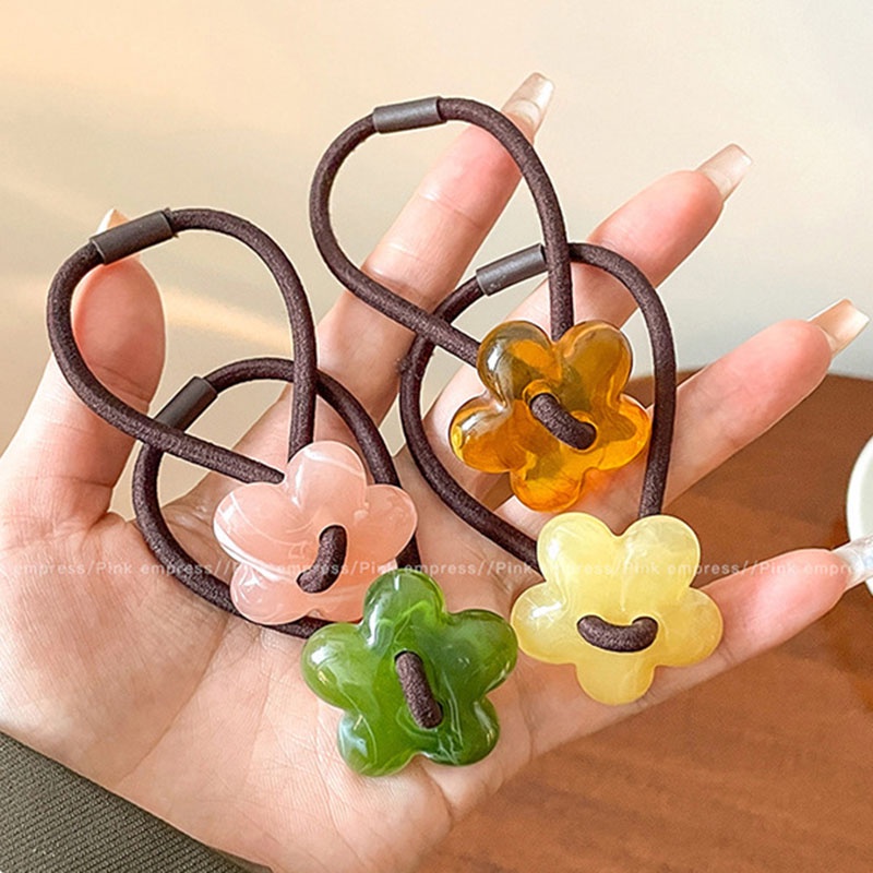 Gelang Karet Geometris Bunga Fashion Untuk Anak Perempuan