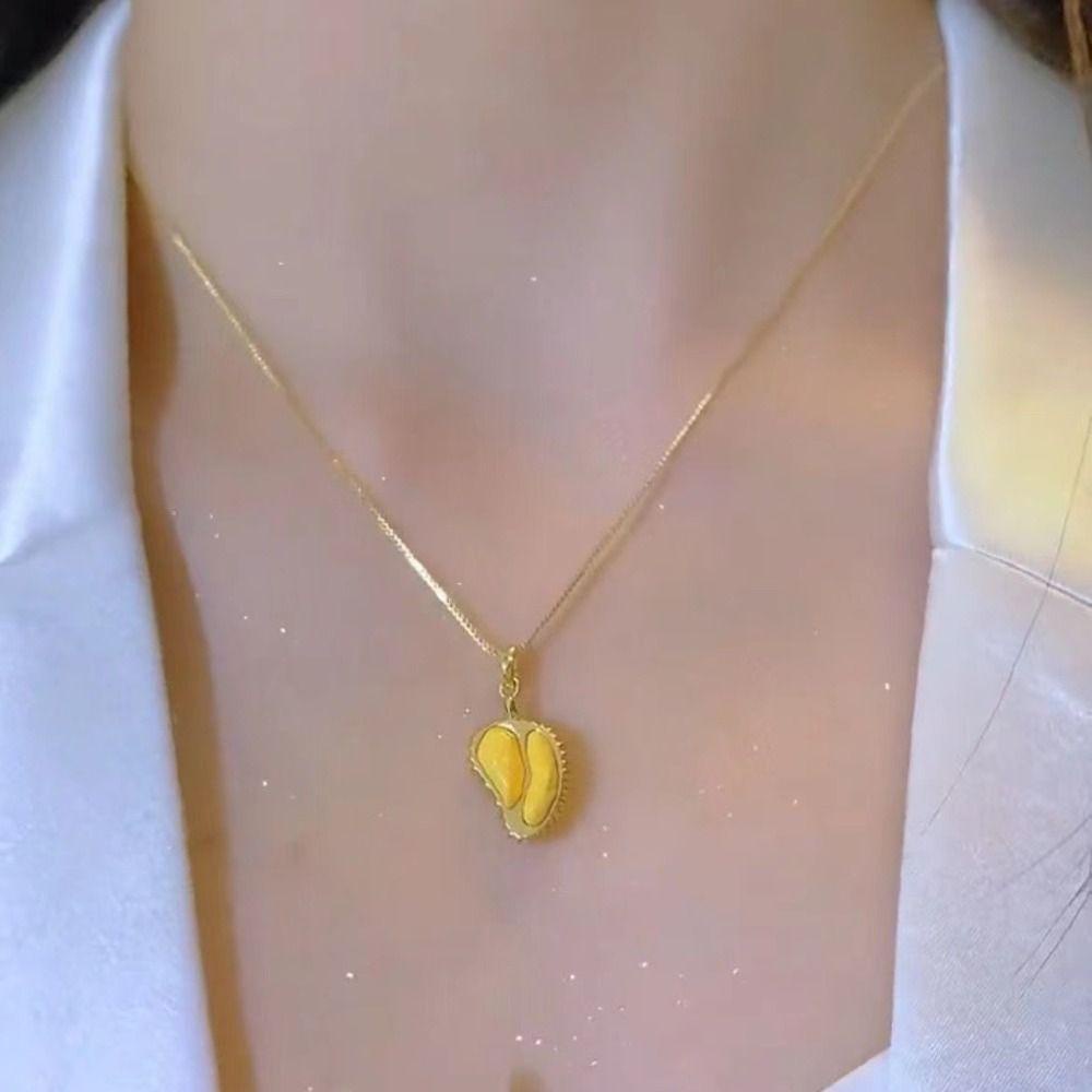 Mxbeauty Liontin Durian Menyegarkan Pasangan Perhiasan Hadiah Unik Alloy Fashion Kalung Untuk Wanita