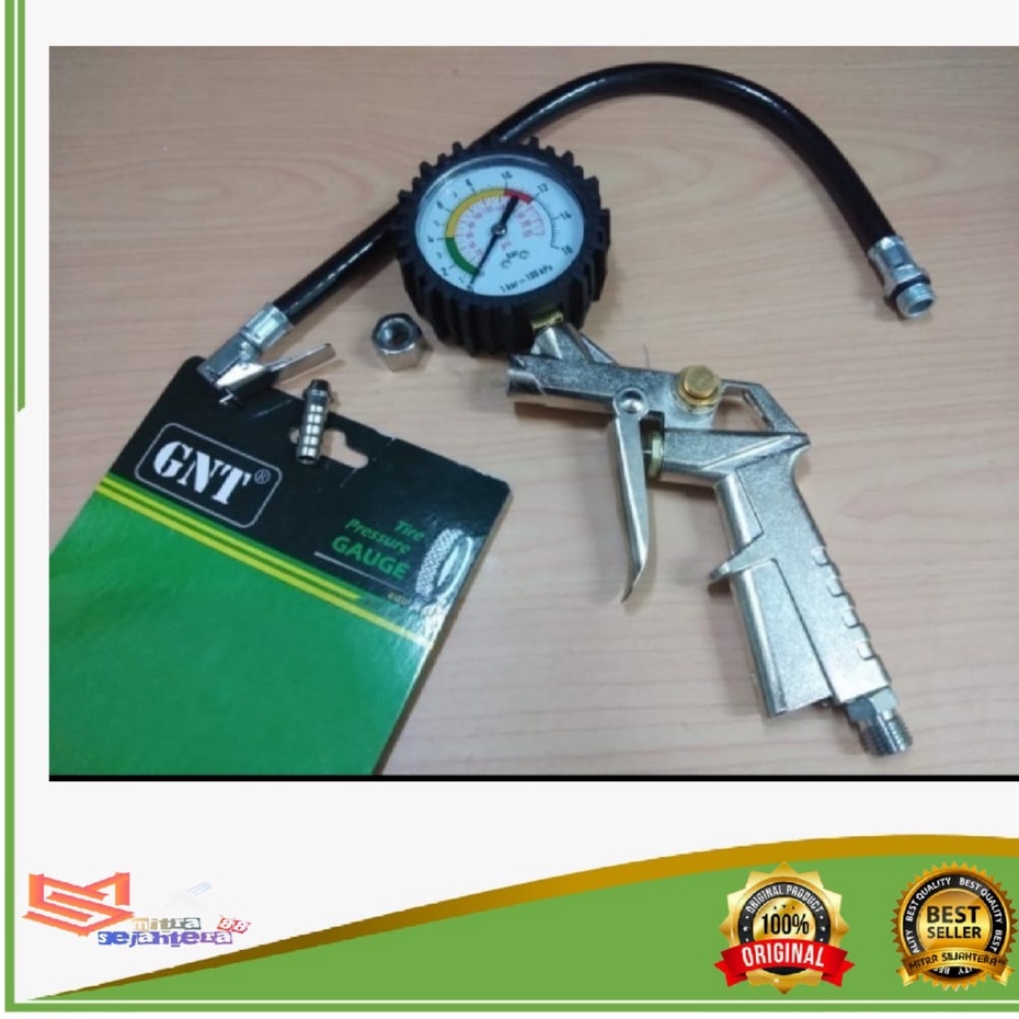 PAKET INFLATOR &amp; AIR BLOW GUN Alat Pengisi Angin Ban / Air Tire Chuck Alat Pengisi Isi Angin Ban Sepeda Motor Mobil