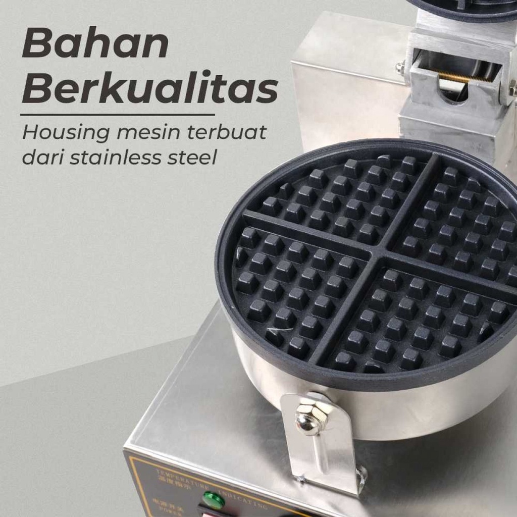 Mesin Cetakan Waffle Maker Single Head Double Sides 18CM 1250W 220V