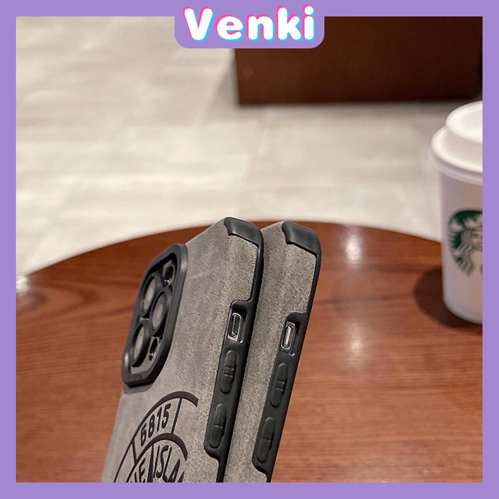 VENKI - Untuk iPhone 11 Case Leather Pupil Suede Case Soft Shockproof Phone Case Camera Protection Simple Stone Island Kompatibel dengan iPhone 14 13 Pro max 12 Pro max xr xs 7 8Plus