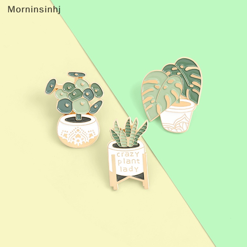 Mornin Tanaman Enamel Pin Bros Tas Pakaian Kerah Pot Lencana Perhiasan Hadiah Untuk Teman id