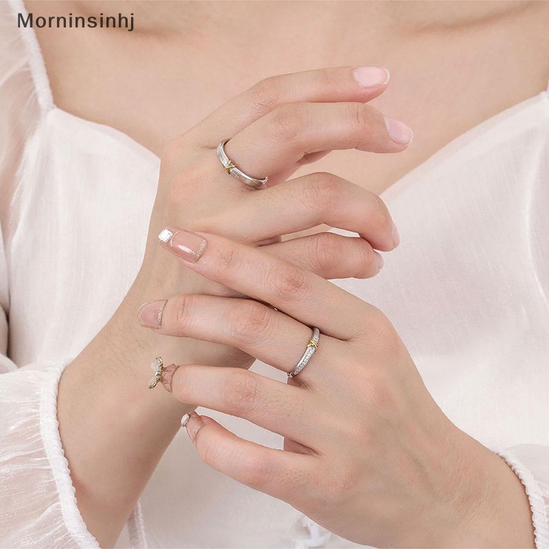 Mornin Cincin Pasangan Zirkon Ringan Gaya Korea Untuk Wanita Pria Cinta Pembukaan Adjustable Finger Ring Perhiasan Ulang Tahun Pernikahan id