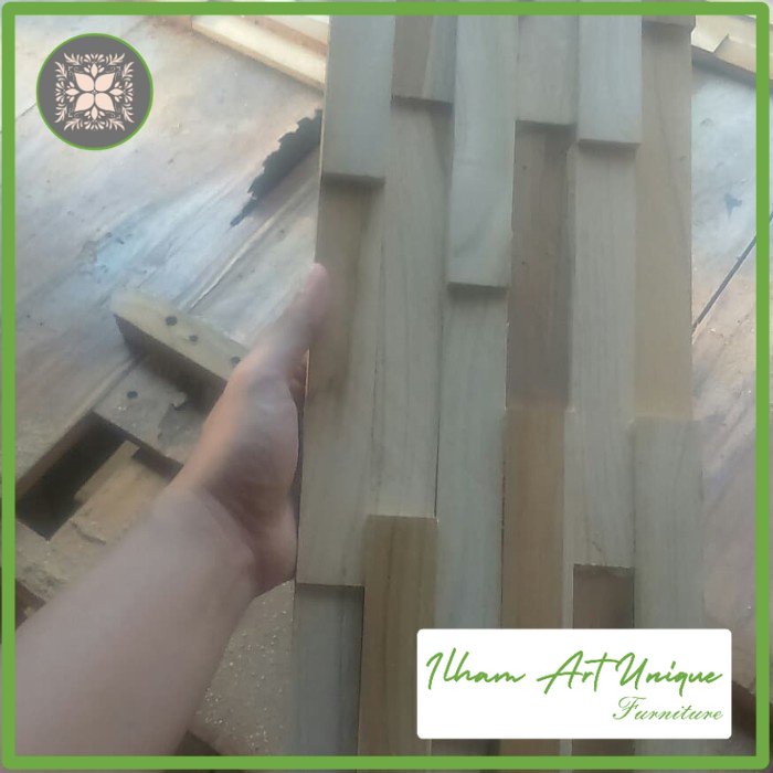 panel dinding kayu jati