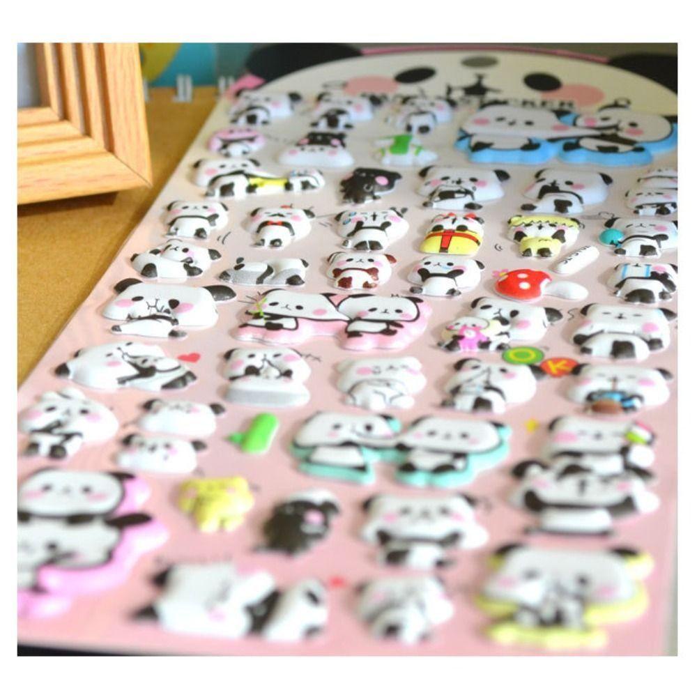 Mxbeauty Stiker Gelembung Panda, Stiker Panda Beruang Strawberry, Stiker Graffiti Tahan Air Stiker Kawaii Goo Card Lucu Untuk Skateboard Koper Bagasi Dekorasi