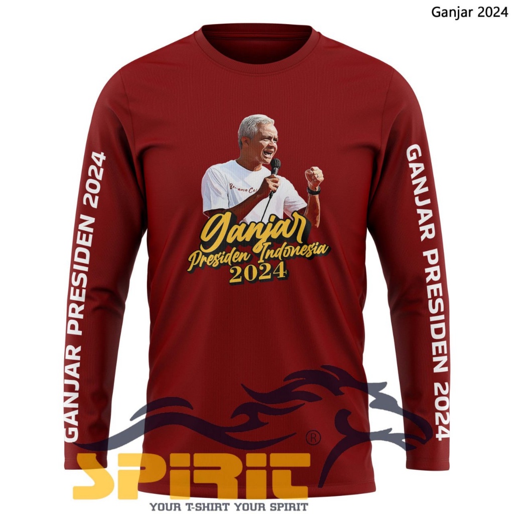Kaos Ganjar 2024 Kaos Ganjar Pranowo Terbaru Lengan Panjang Jumbo Murah
