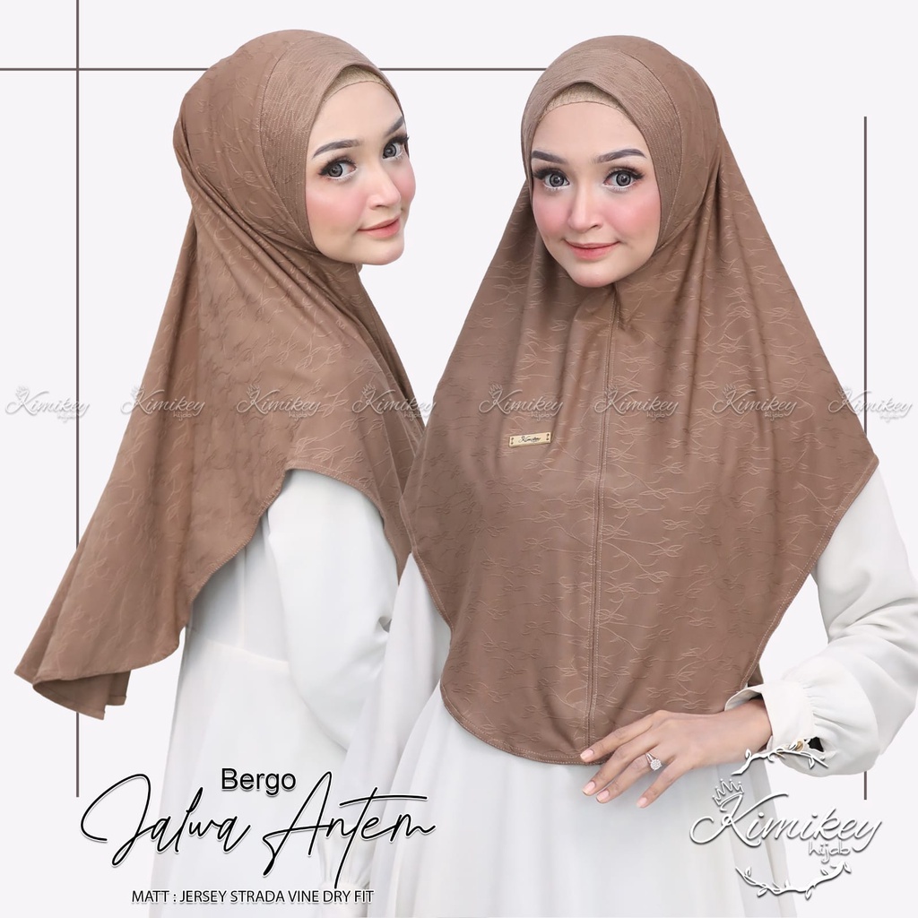 Jilbab Instan Soft Pad Jalwa Bahan Jersey Strada Vine Dry-Fit By Kimikey