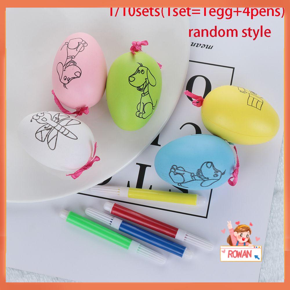 R-FLOWER 1/10set (style random) Telur Paskah Kartun handmade DIY eggshell