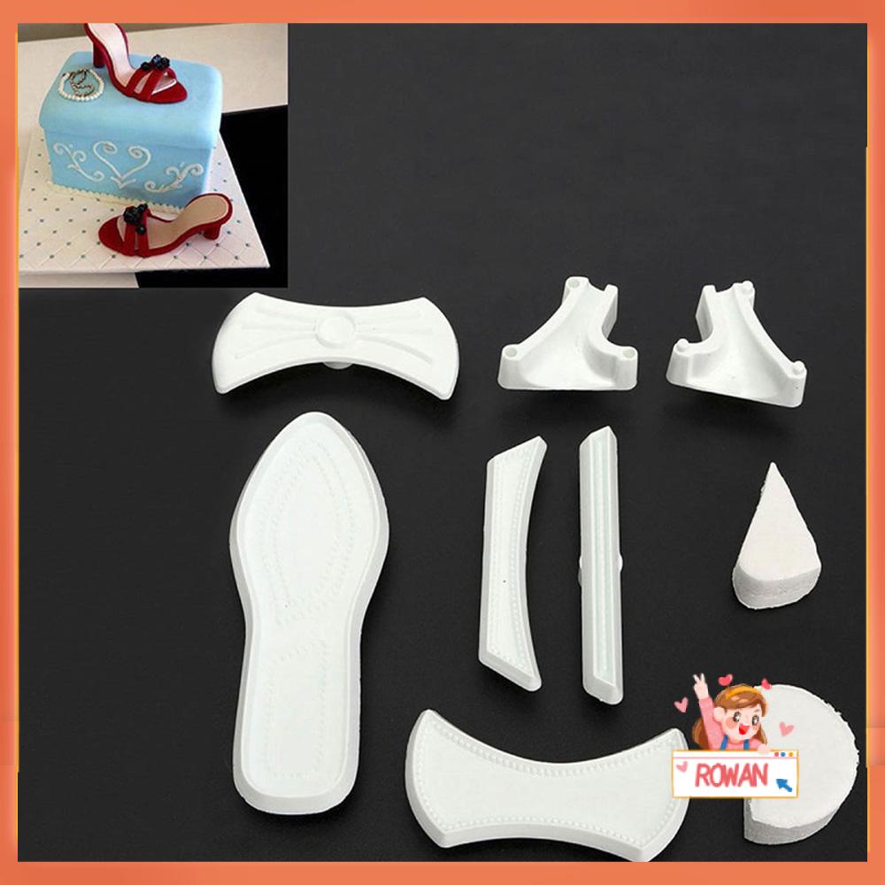 R-FLOWER 9pcs /Set Cetakan Fondant Kue Hot Sugarcraft Alat Dekorasi Sepatu Hak Tinggi
