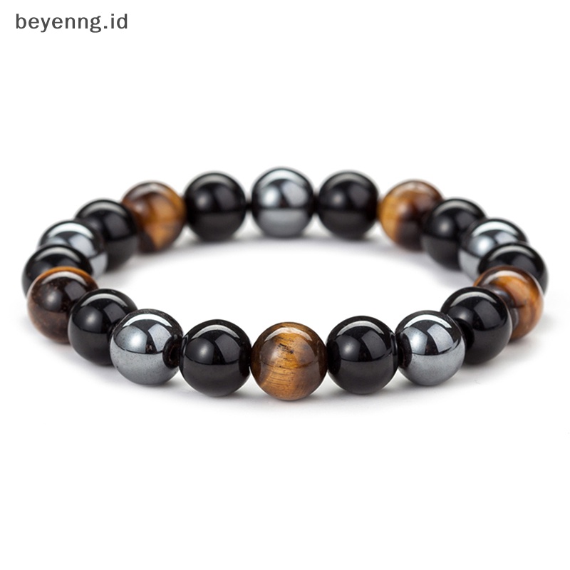 Beyen Gelang Manik Batu Hematite Magnetik Perawatan Kesehatan Magnet Pria Perhiasan Penurunan Berat Badan ID