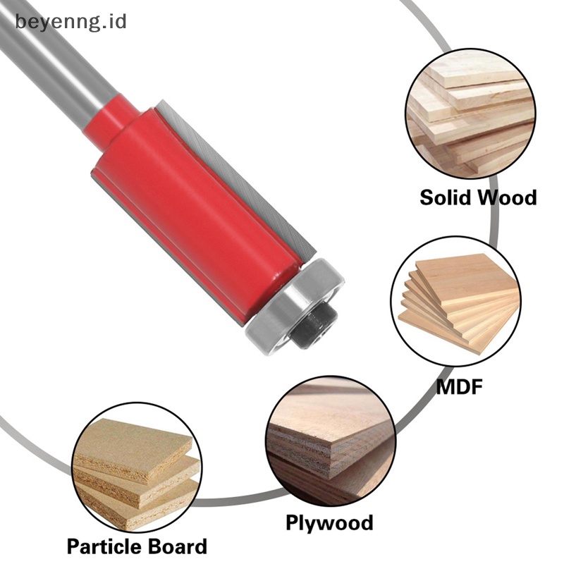 Beyen 6mm 1/4&quot; Shank Flush Trim Router Bits End Mill Untuk Kayu Dipanjangkan Trimming Cutt ID