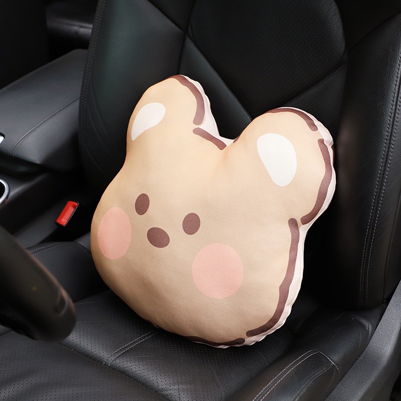 Bantal Leher Beruang Kartun Mobil, Bantal Lucu Kreatif Mobil