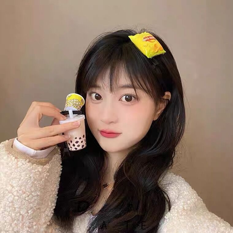 Kreatif Lucu Simulasi Makanan Hamburger Kentang Goreng Mini Rambut Klip Gadis Lucu Jepit Rambut