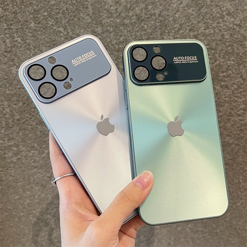 Casing Lensa Perlindungan Kamera Mewah iPhone 14 Pro Max14 plus case Iphone13 12 Pro Max 11 Pro Max case Dengan logo Aurora laser shock protection hard back cover