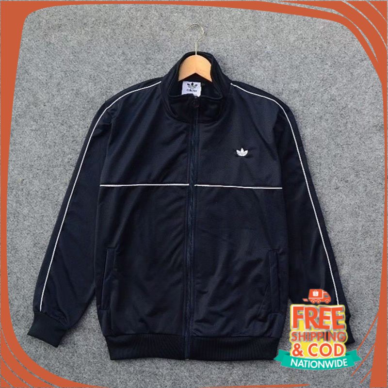 JAKET OOTD KONSER OOTD CAFE/ JAKET TRACKTOP ADIDAS - JAKET SPORT ADIDAS STRIPE TREFOIL MOTIF BORDIR 